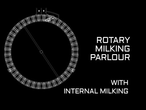 Rotary milking parlour with internal milking